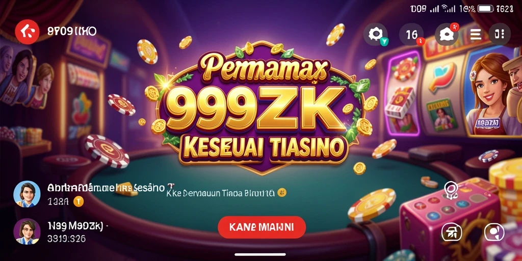Tampilan utama 999ZK menampilkan aksi permainan Kasino yang seru.