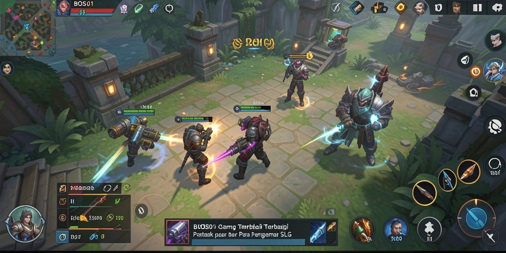 Tampilan gameplay BOS01 yang mendebarkan dalam pertempuran SLG.