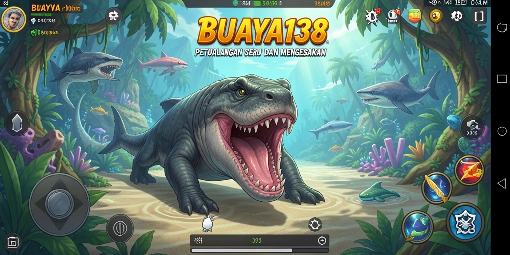 Screenshot BUAYA138 menampilkan pertarungan karakter anime yang dinamis.