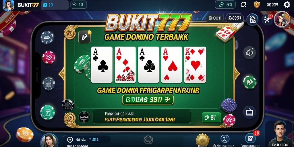 Tampilan menarik dari permainan BUKIT777 dengan gameplay Domino yang seru.