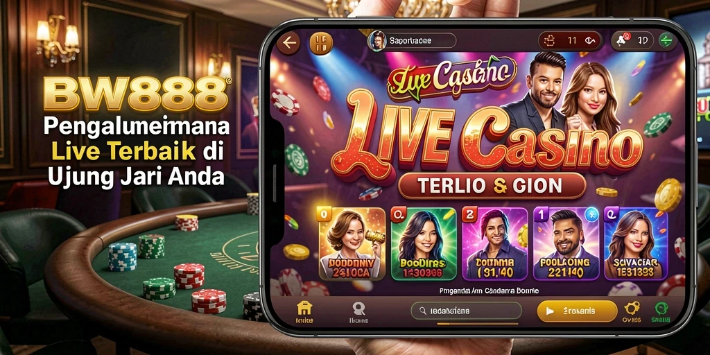 Tampilan mendebarkan dari permainan Live Casino di BW888.