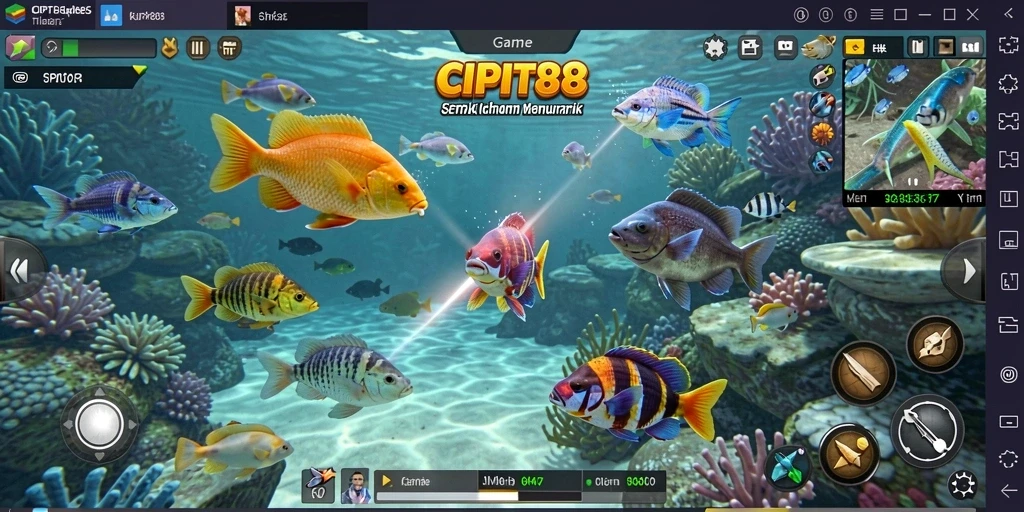 Tampilan menarik dari gameplay Tembak Ikan yang seru di CIPIT88.