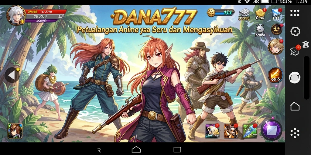 Tampilan gameplay seru DANA777 dengan karakter Anime favorit.