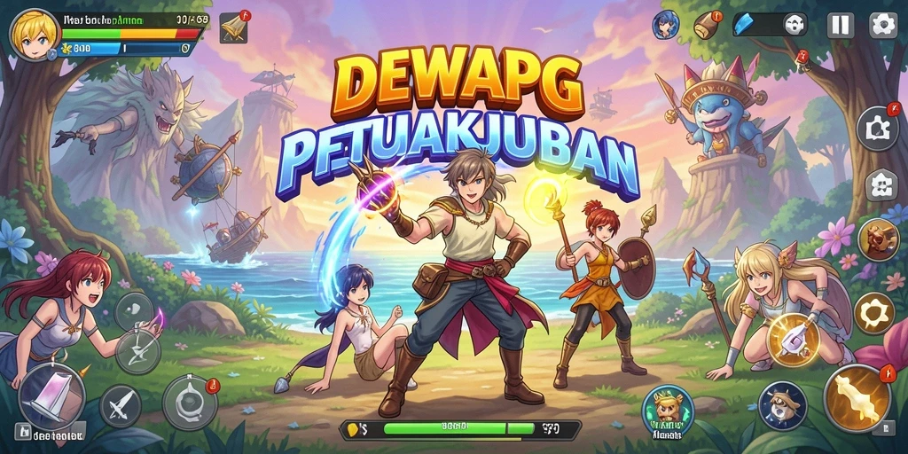 Tangkapan layar menampilkan aksi seru dalam permainan DEWAPG dengan karakter anime.