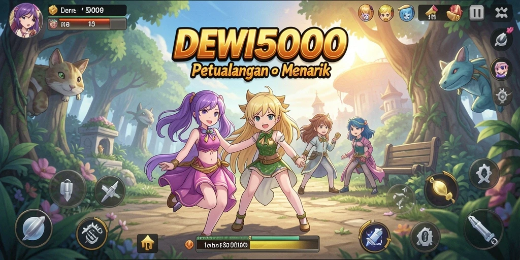 Tampilan gameplay DEWI5000 yang memukau dalam dunia Anime.