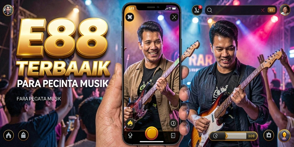 Screenshot gameplay E88 yang menunjukkan tantangan musik yang seru.