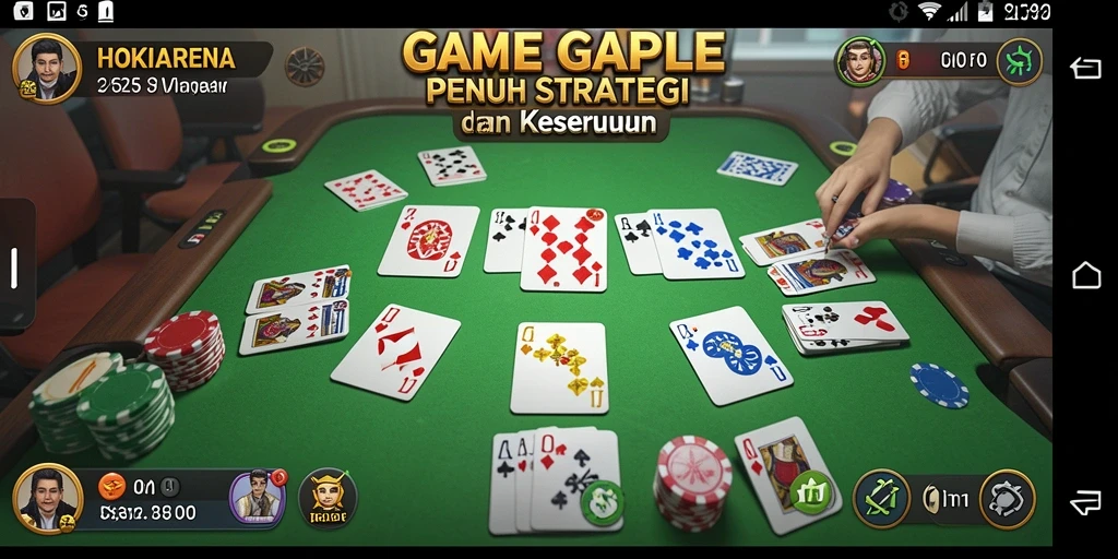 Tampilan gameplay HOKIARENA yang menarik saat bermain Gaple.