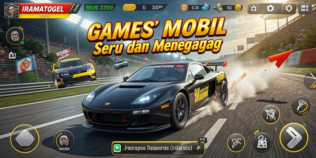 Tampilan gameplay balap mobil yang sangat seru dan menegangkan.