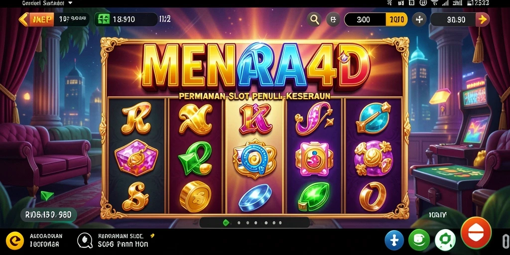 Screenshot gameplay MENARA4D menunjukkan tampilan slot yang memukau.