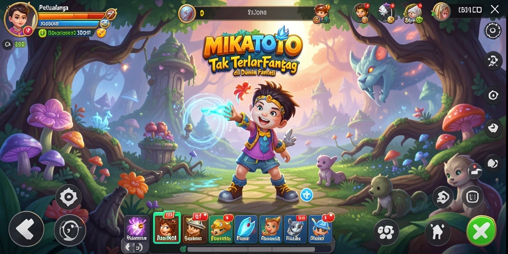 Screenshot gameplay MIKATOTO menampilkan aksi seru di dunia petualangan.