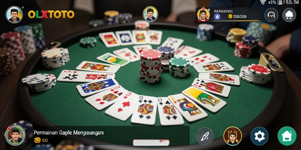 Tampilan gameplay seru dari OLXTOTO dalam permainan Gaple.