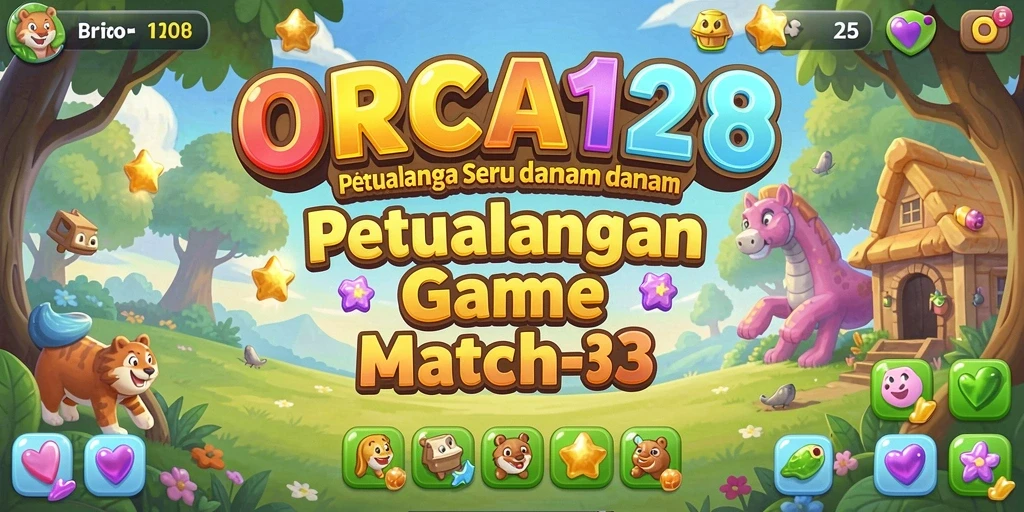 Tampilan gameplay seru di ORCA128 dengan elemen Match-3.