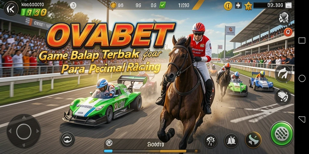 Tampilan gameplay seru dari game balap OVABET yang menantang.