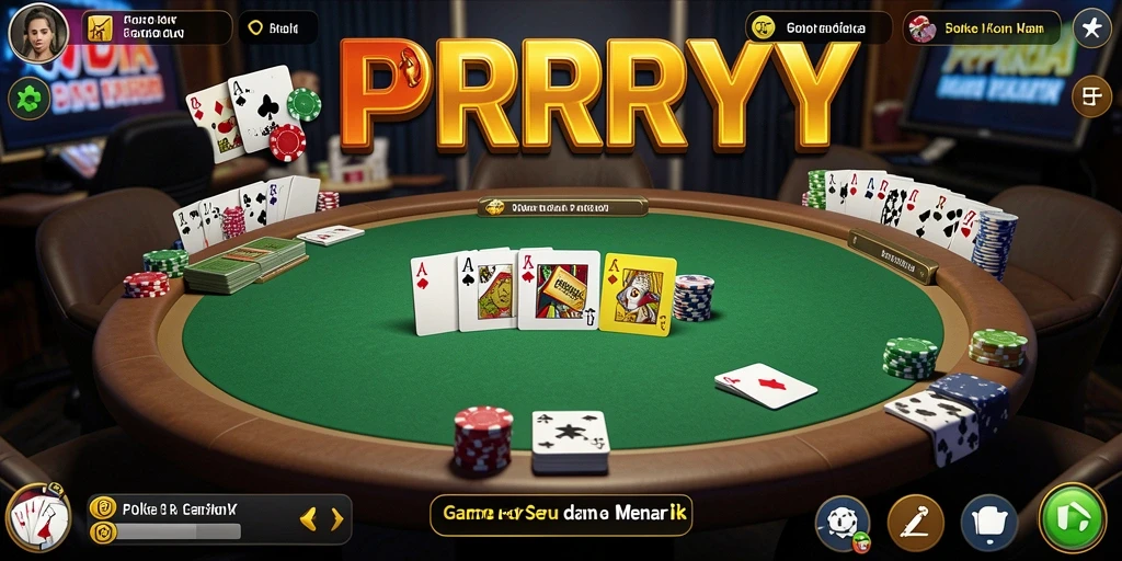 Gameplay seru dalam aplikasi Poker PPRRYY yang menegangkan.