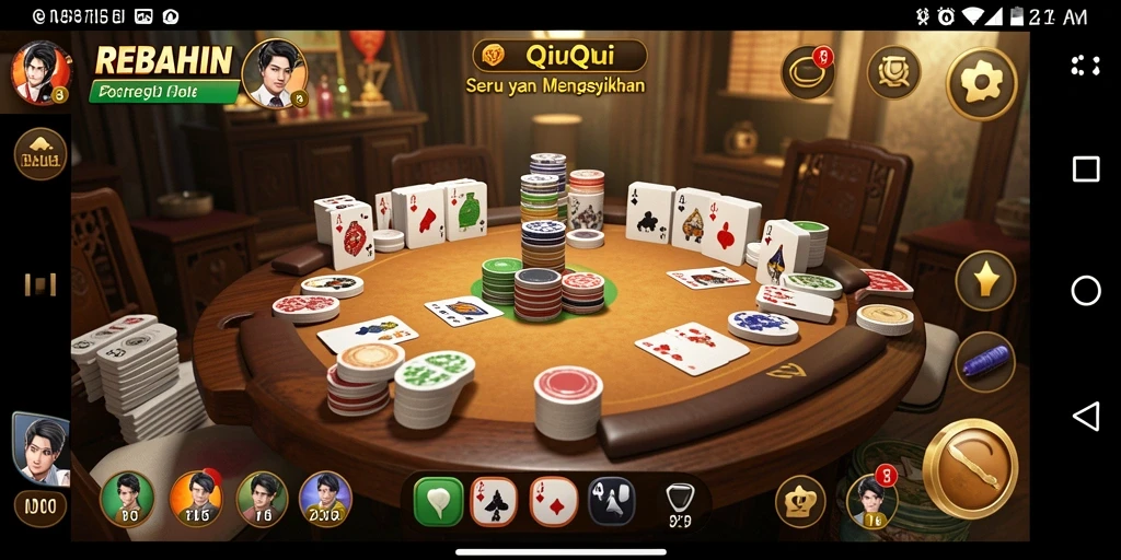 Tampilan gameplay QiuQiu yang seru di REBAHIN.