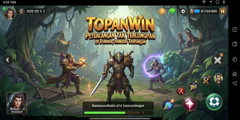 Tangkapan layar utama TOPANWIN menunjukkan aksi seru dalam permainan petualangan.